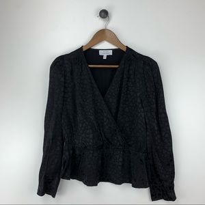 & Other Stories Black Long Sleeve Top Heart Print